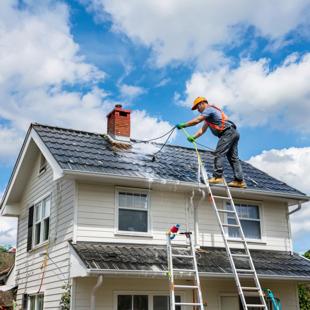 Удаление Желтых Пятен с Крыши